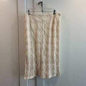 Solitaire Cream Textured Midi Skirt